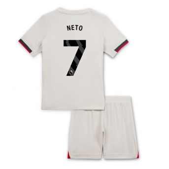 Billige Fotballdrakt Chelsea Pedro Neto #7 Replika Bortedraktsett Barn 2025-26 Kortermet (med bukser)